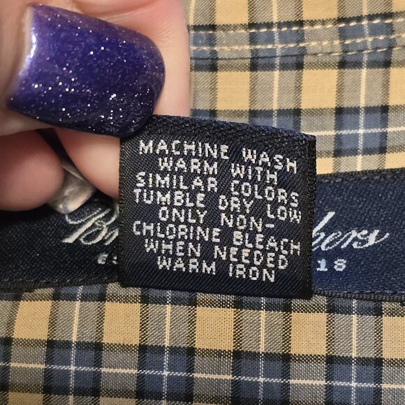 Brooks Brothers Classic Button Down Shirt Mens Size Large Plaid Long Sleeve - Picture 5 of 9